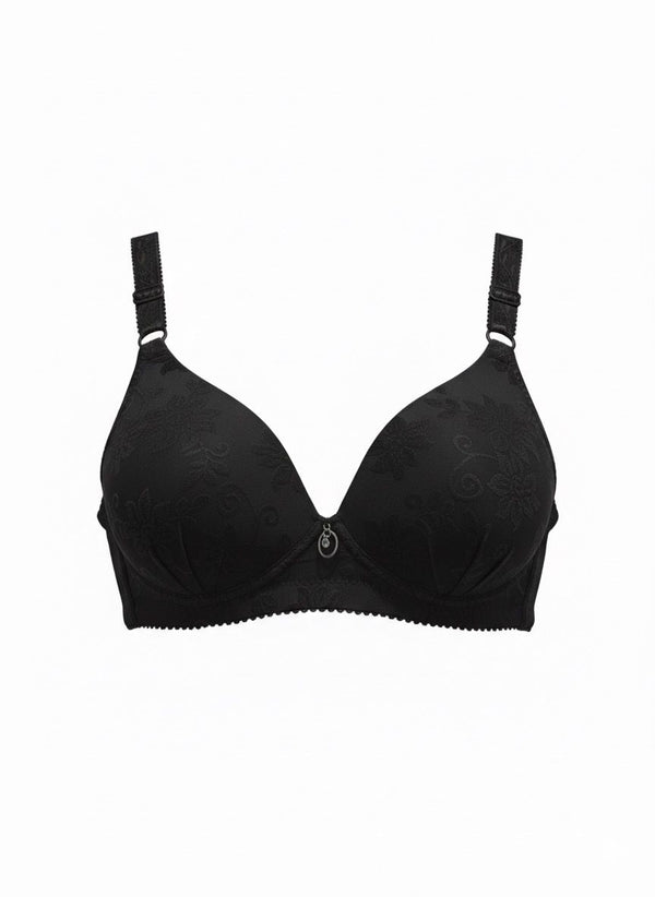 Elegant Floral Embossed Push-Up Bra