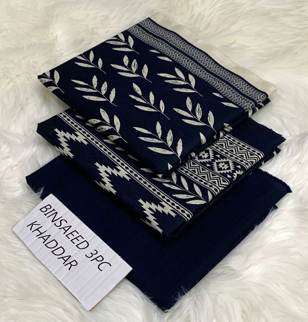Binsaeed Printed Khaddar 3 Piece